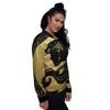 Virgo Sign Black And Gold Print Women's Bomber Jacket-grizzshop