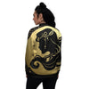 Virgo Sign Black And Gold Print Women's Bomber Jacket-grizzshop