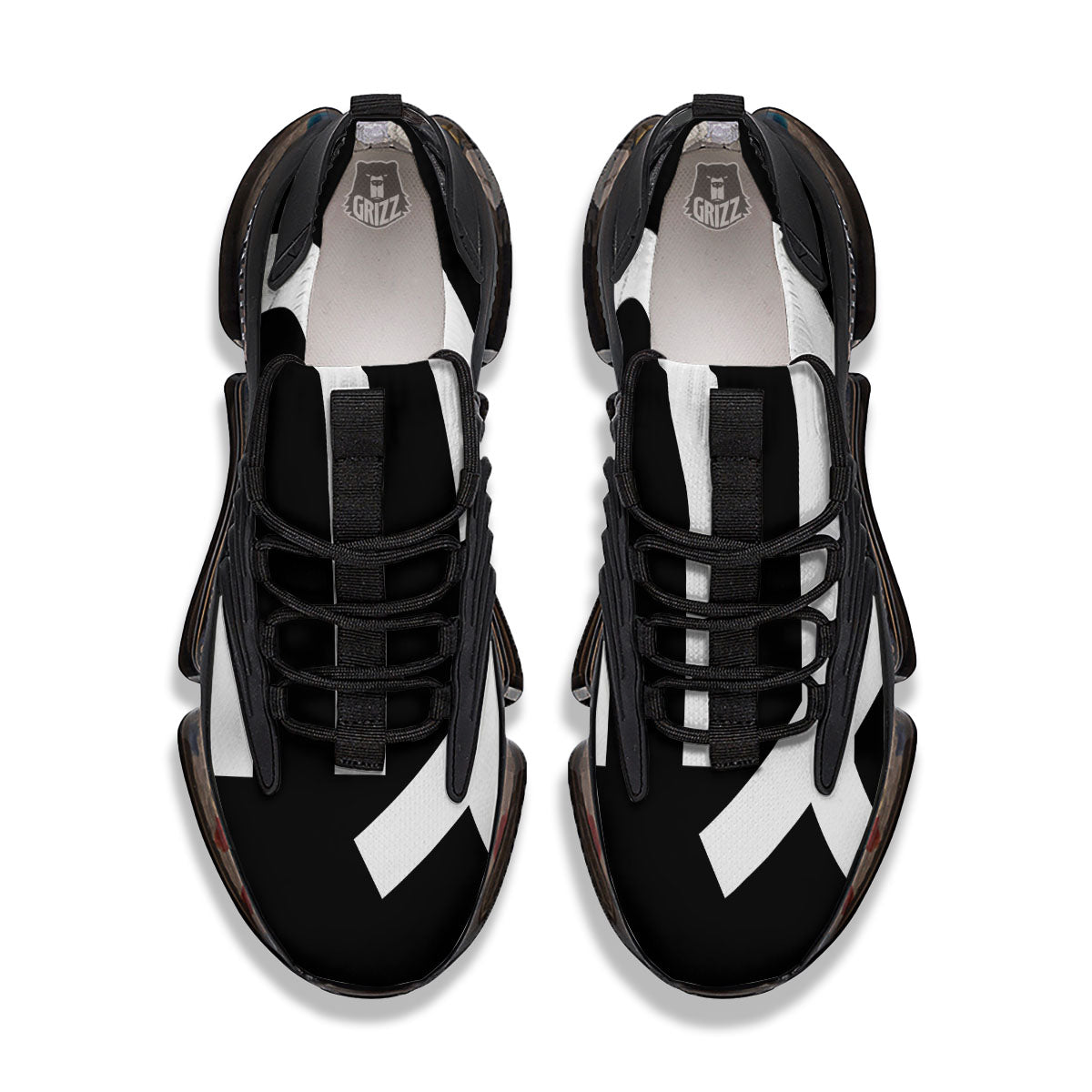Virgo Sign White And Black Print Black Gym Shoes-grizzshop