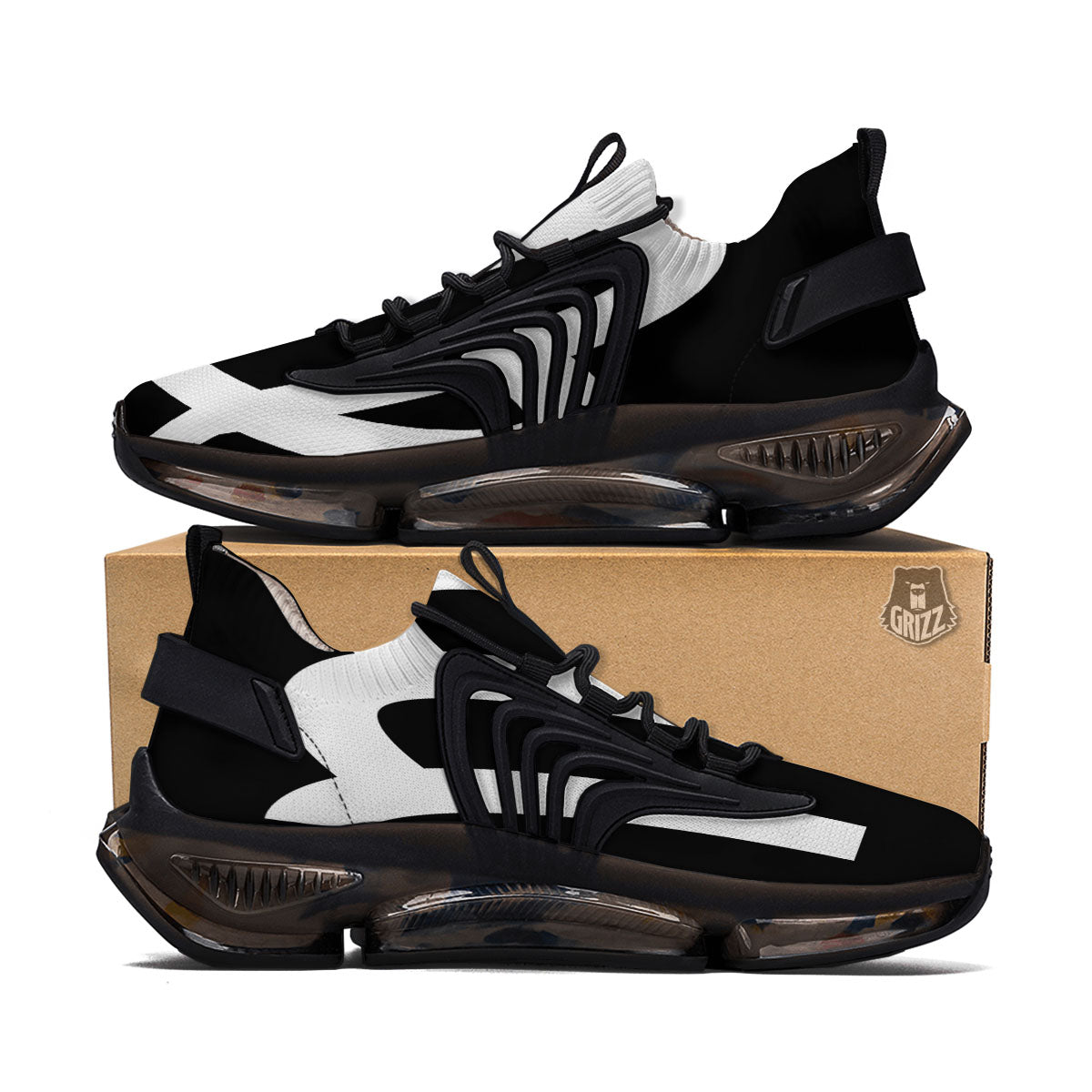 Virgo Sign White And Black Print Black Gym Shoes-grizzshop