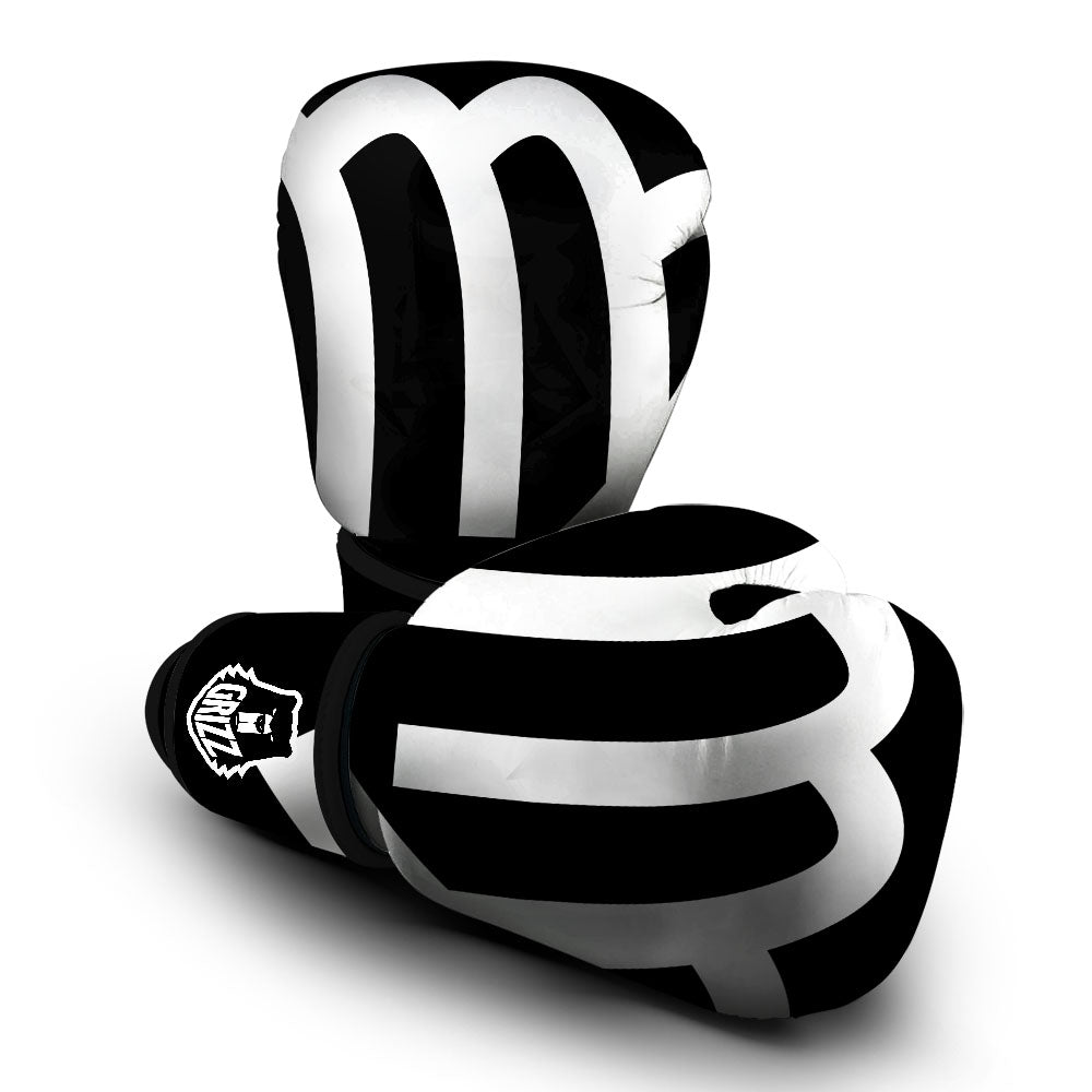 Virgo Sign White And Black Print Boxing Gloves-grizzshop