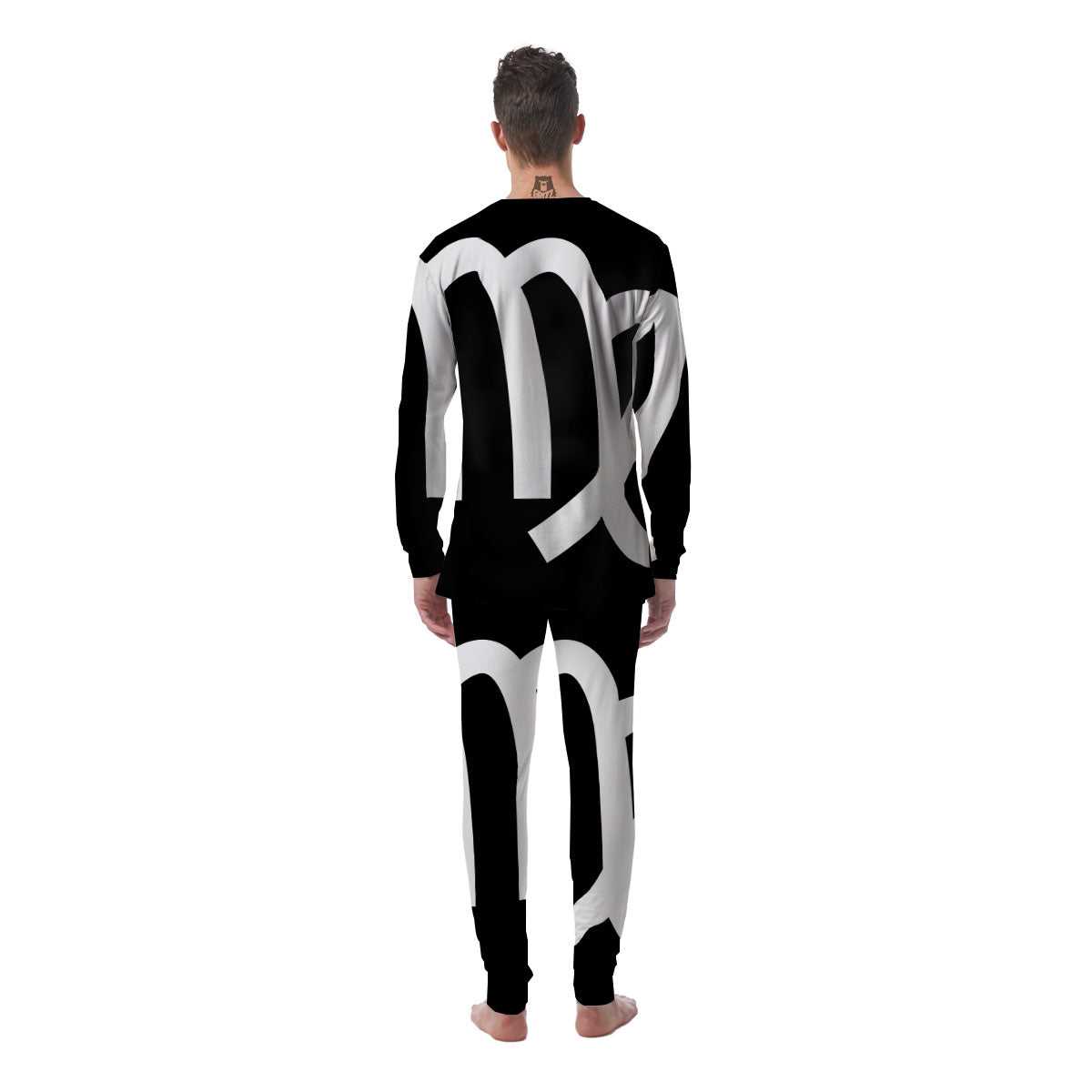 Virgo Sign White And Black Print Men's Pajamas-grizzshop