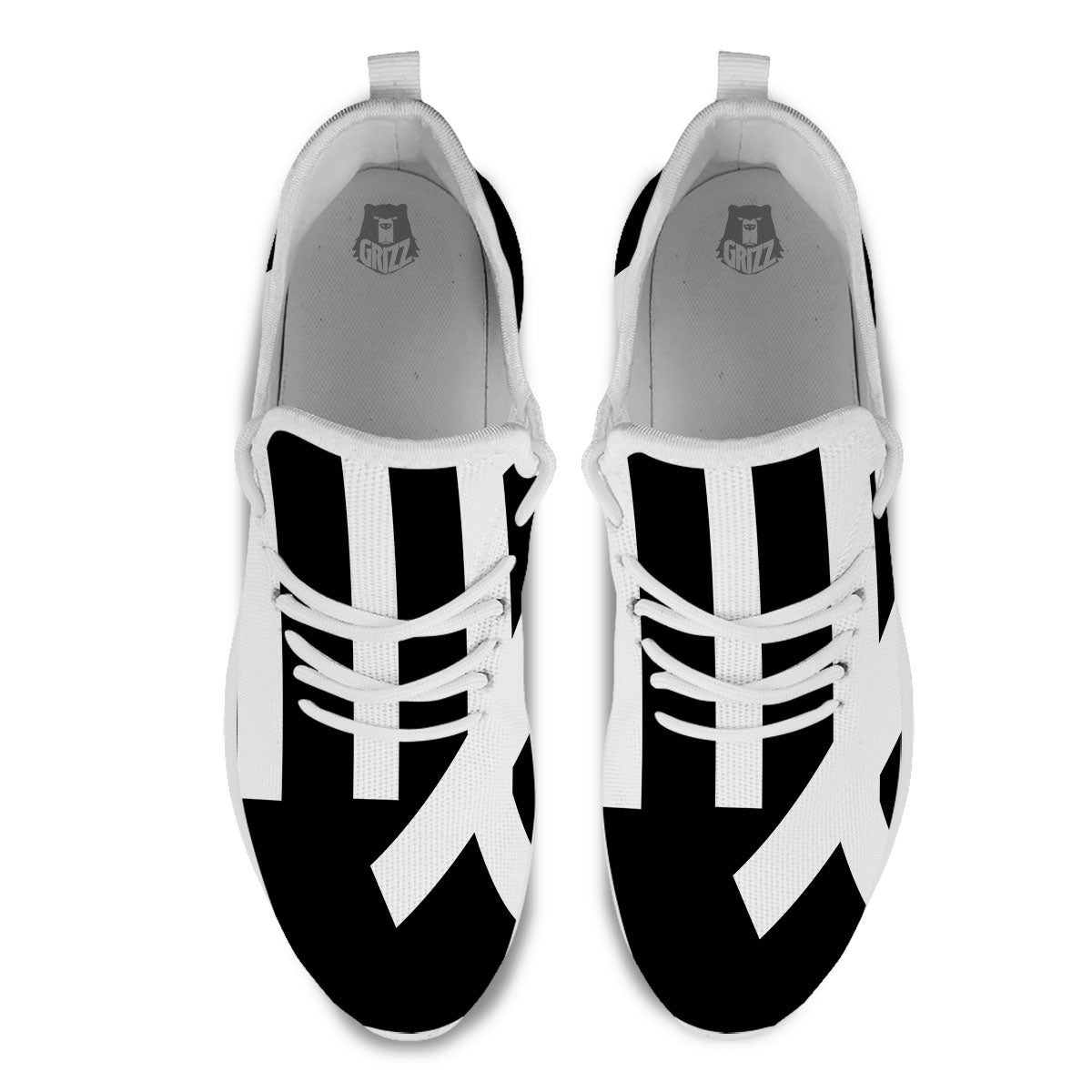 Virgo Sign White And Black Print White Athletic Shoes-grizzshop