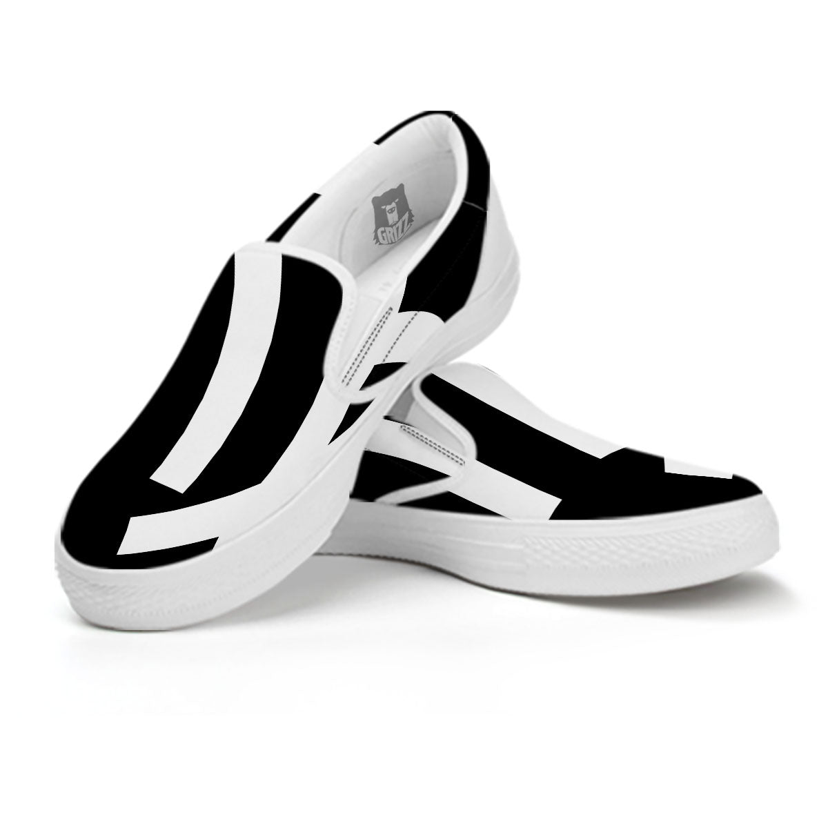 Virgo Sign White And Black Print White Slip On Shoes-grizzshop