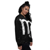 Virgo Sign White And Black Print Women's Bomber Jacket-grizzshop