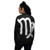 Virgo Sign White And Black Print Women's Bomber Jacket-grizzshop