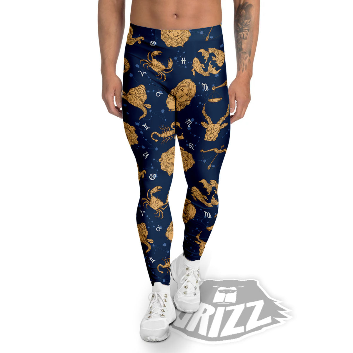 Virgo Zodiac Purple Print Pattern Men's Leggings-grizzshop