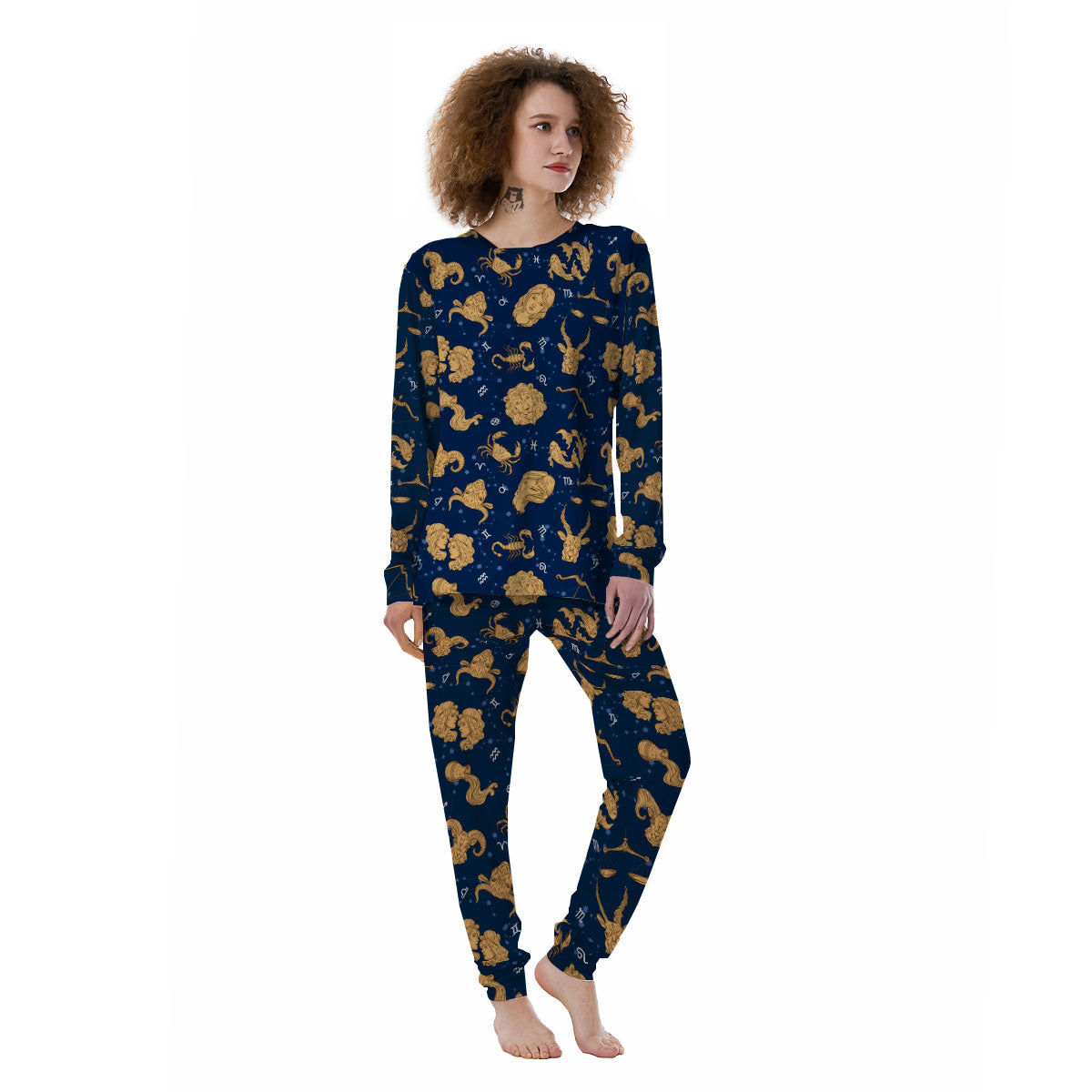 Virgo Zodiac Purple Print Pattern Women's Pajamas-grizzshop