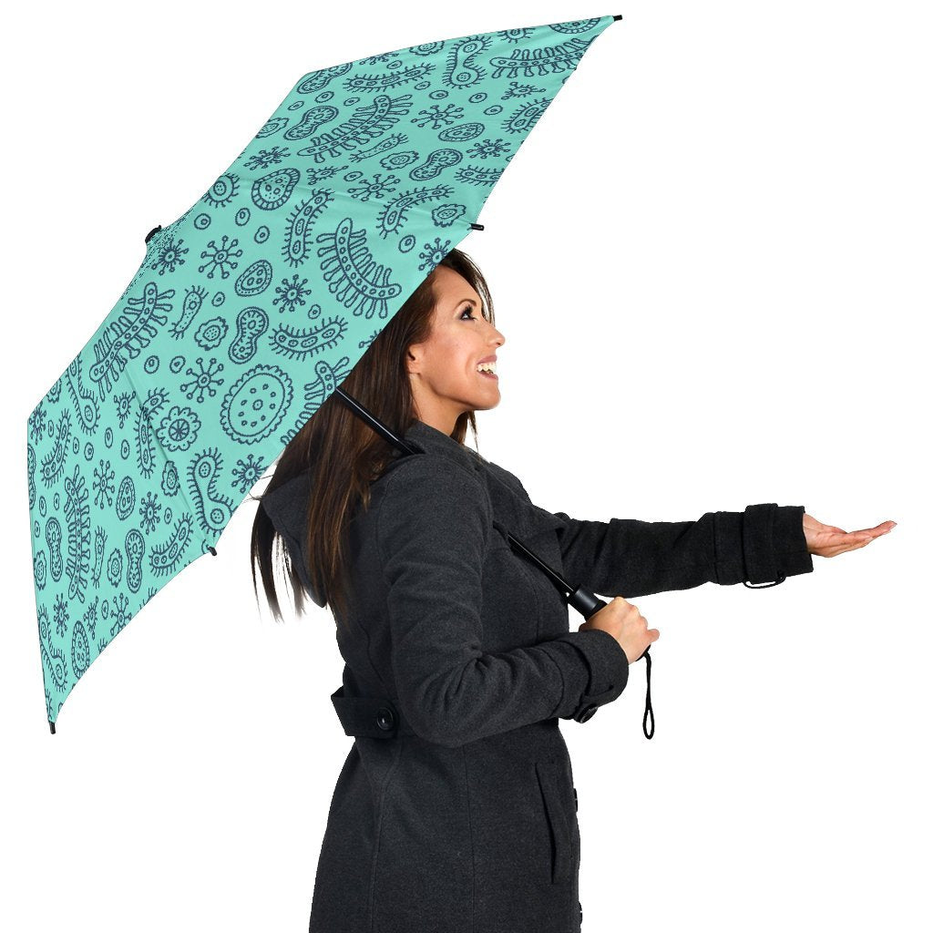 Virus Bacteria Pattern Print Automatic Foldable Umbrella-grizzshop