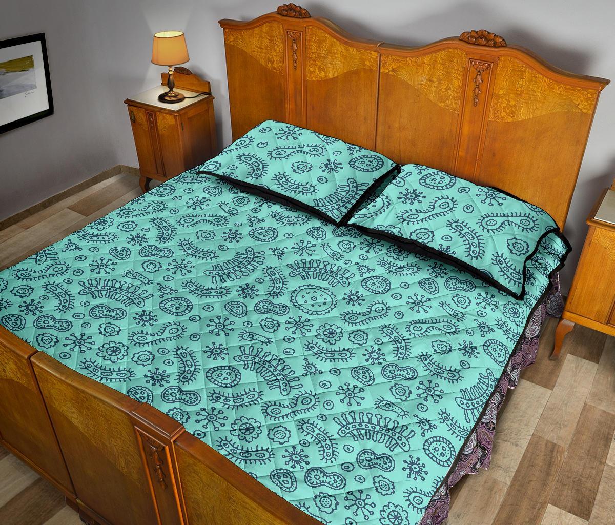 Virus Bacteria Pattern Print Bed Set Quilt-grizzshop