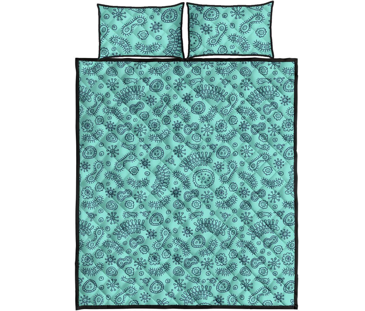 Virus Bacteria Pattern Print Bed Set Quilt-grizzshop