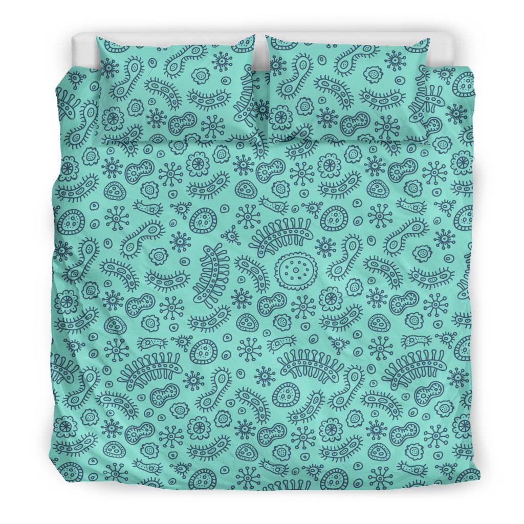 Virus Bacteria Pattern Print Duvet Cover Bedding Set-grizzshop