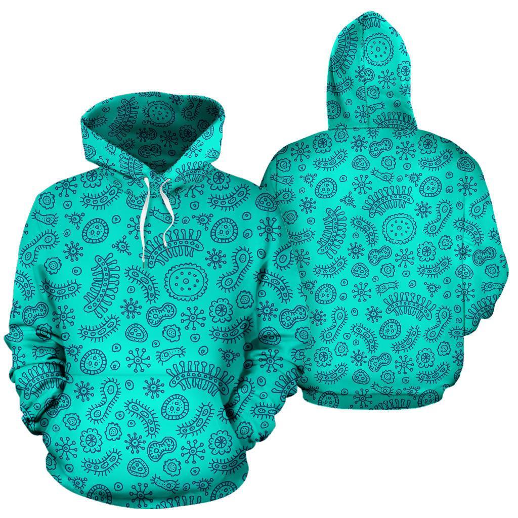 Virus Bacteria Pattern Print Men Women Pullover Hoodie-grizzshop