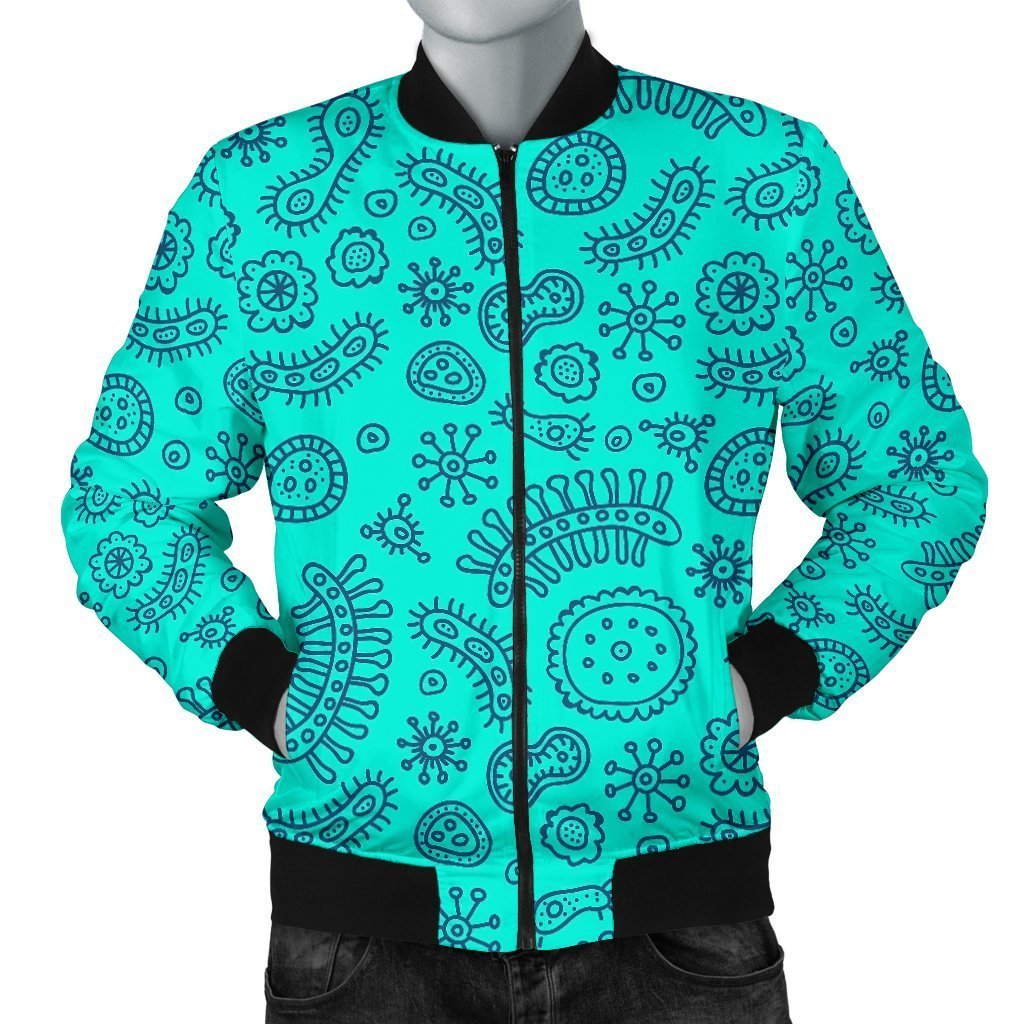 Virus Bacteria Pattern Print Men's Bomber Jacket-grizzshop