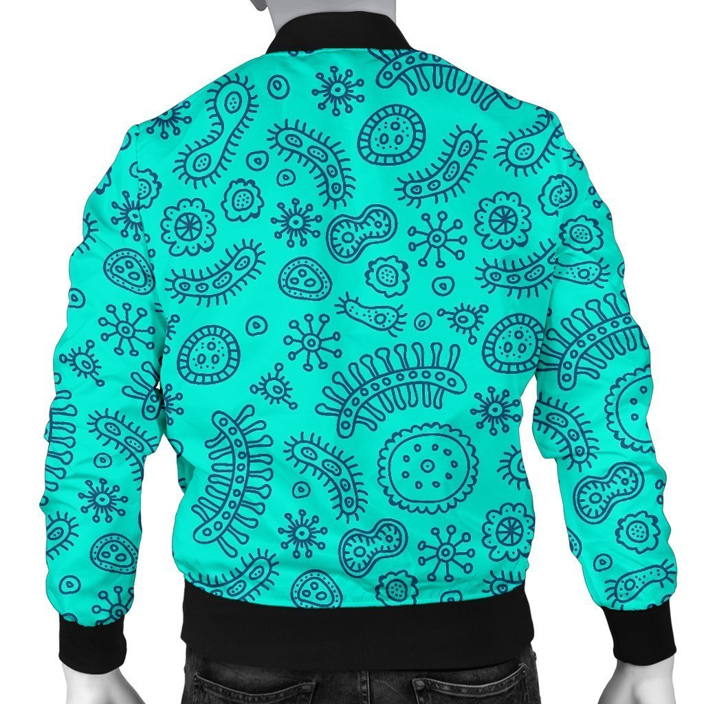 Virus Bacteria Pattern Print Men's Bomber Jacket-grizzshop