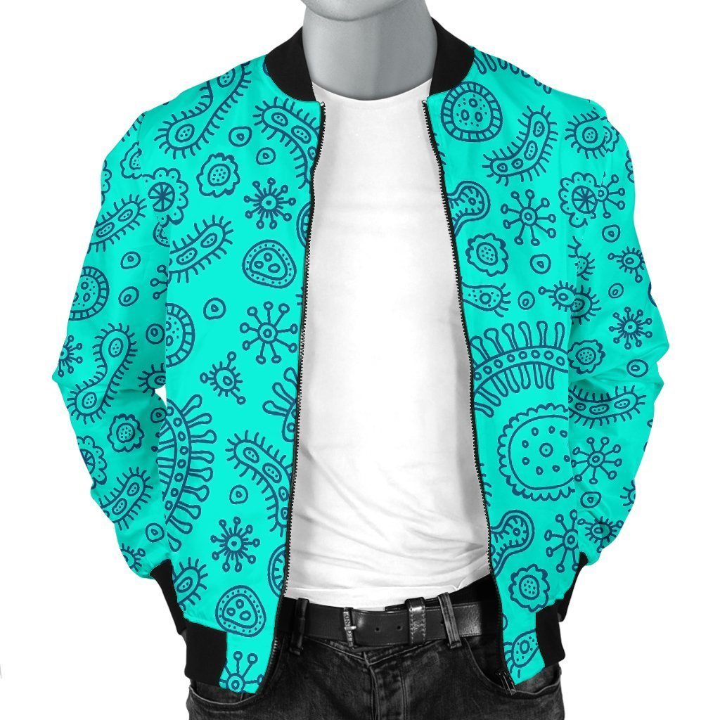 Virus Bacteria Pattern Print Men's Bomber Jacket-grizzshop