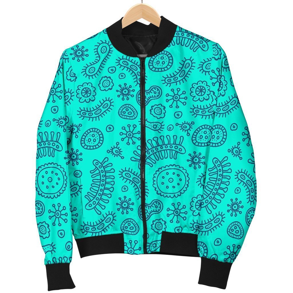 Virus Bacteria Pattern Print Men's Bomber Jacket-grizzshop