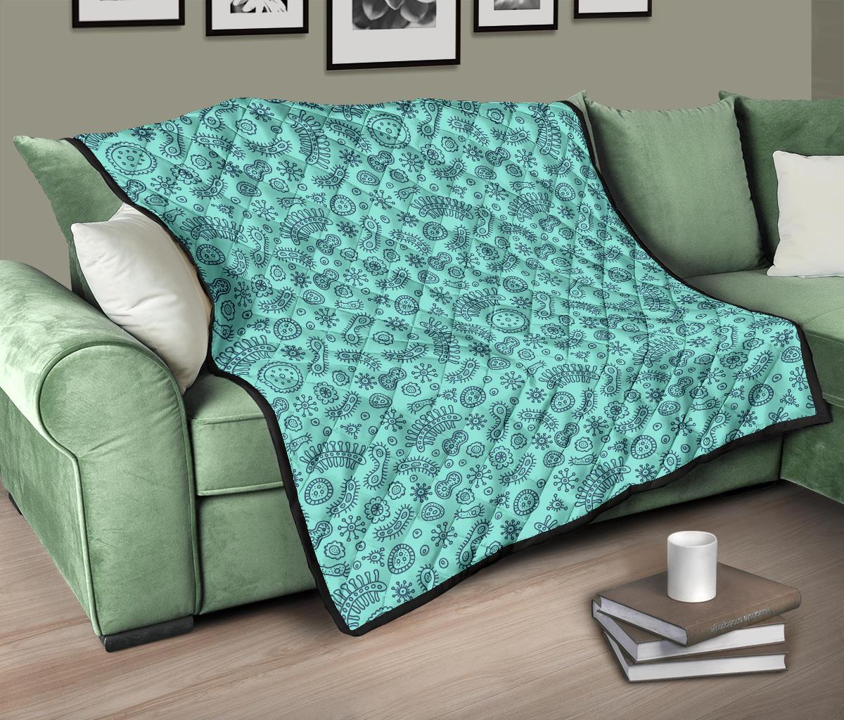 Virus Bacteria Pattern Print Quilt-grizzshop