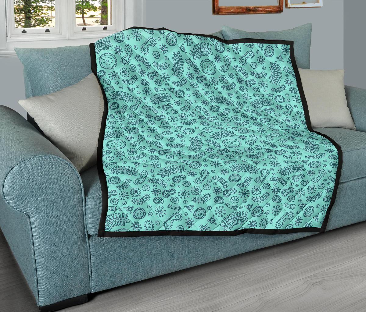 Virus Bacteria Pattern Print Quilt-grizzshop