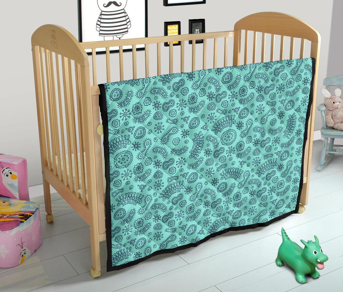 Virus Bacteria Pattern Print Quilt-grizzshop