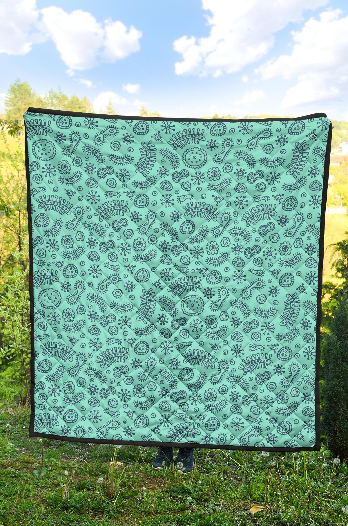 Virus Bacteria Pattern Print Quilt-grizzshop