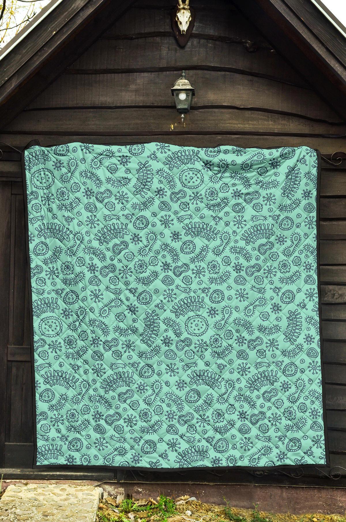 Virus Bacteria Pattern Print Quilt-grizzshop