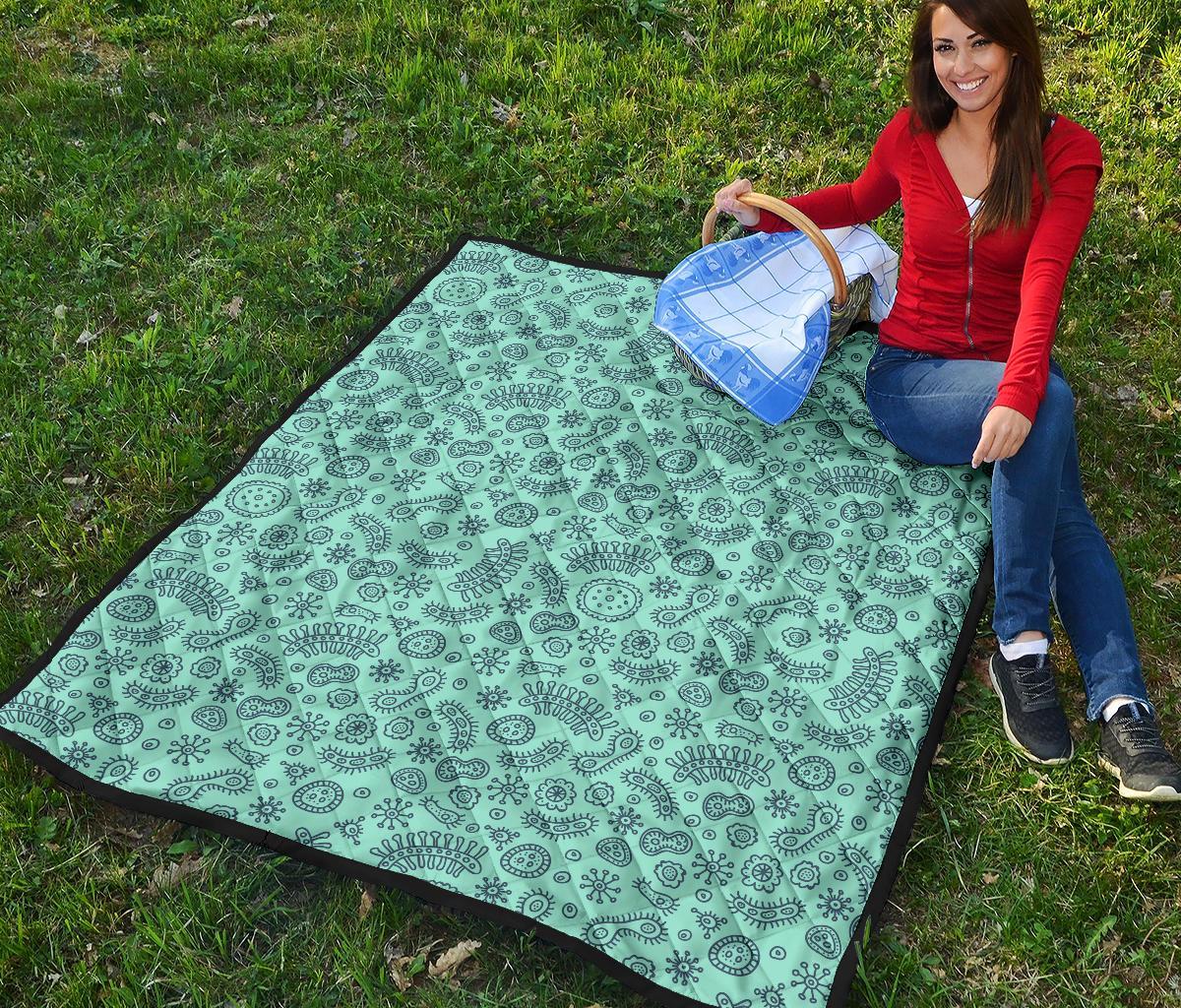 Virus Bacteria Pattern Print Quilt-grizzshop