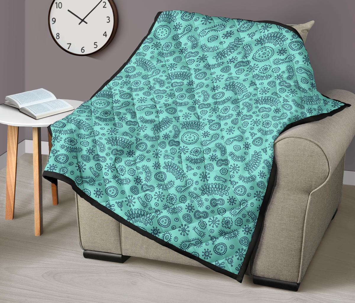 Virus Bacteria Pattern Print Quilt-grizzshop