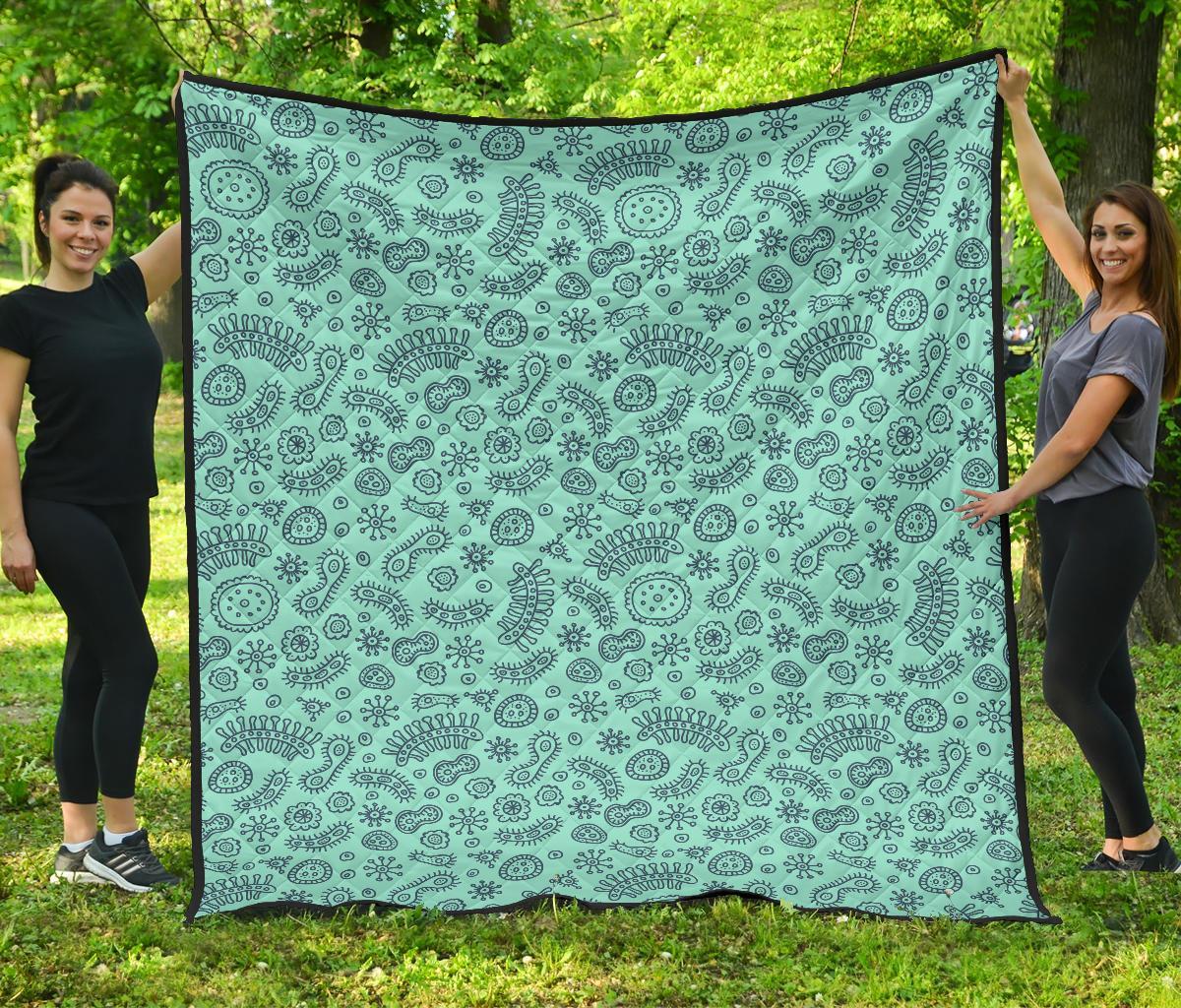 Virus Bacteria Pattern Print Quilt-grizzshop