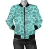 Virus Bacteria Pattern Print Women Casual Bomber Jacket-grizzshop