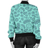 Virus Bacteria Pattern Print Women Casual Bomber Jacket-grizzshop