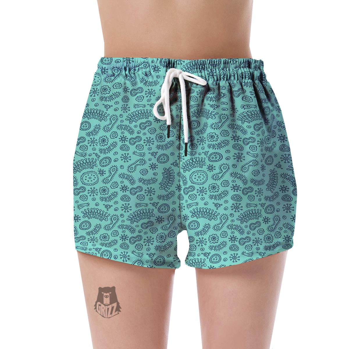 Virus Bacteria Pattern Print Women's Shorts-grizzshop