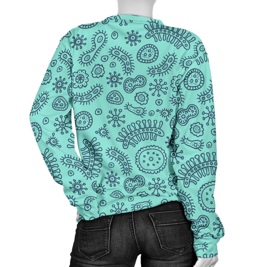 Virus Bacteria Pattern Print Women's Sweatshirt-grizzshop