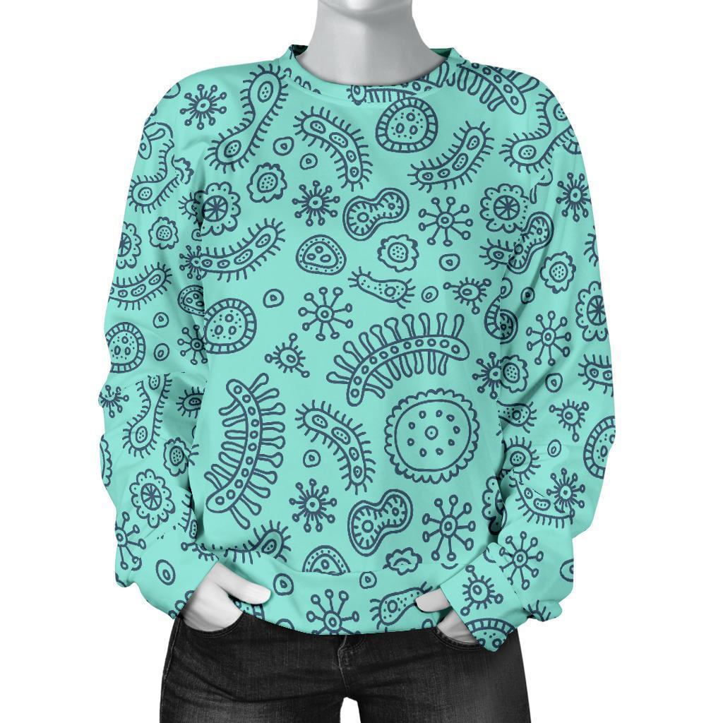 Virus Bacteria Pattern Print Women's Sweatshirt-grizzshop