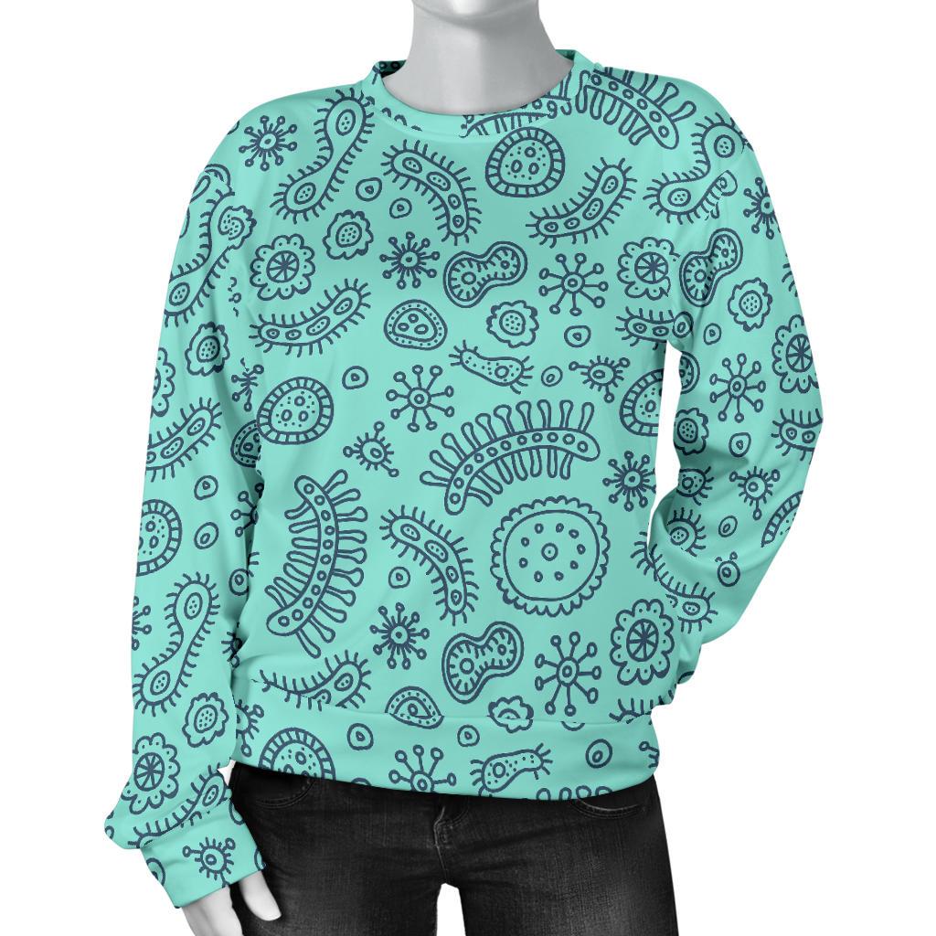 Virus Bacteria Pattern Print Women's Sweatshirt-grizzshop