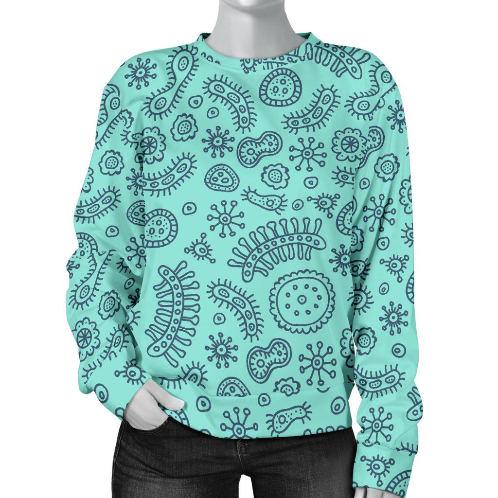 Virus Bacteria Pattern Print Women's Sweatshirt-grizzshop