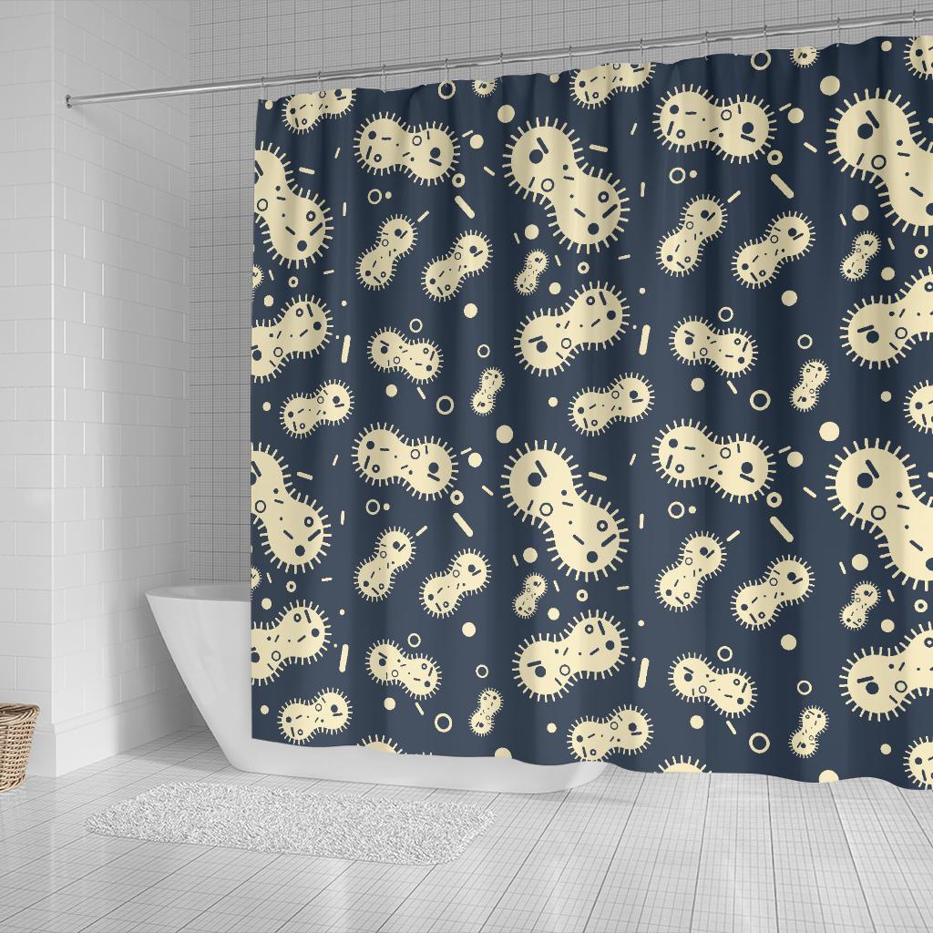 Virus Bacteria Print Pattern Bathroom Shower Curtain-grizzshop