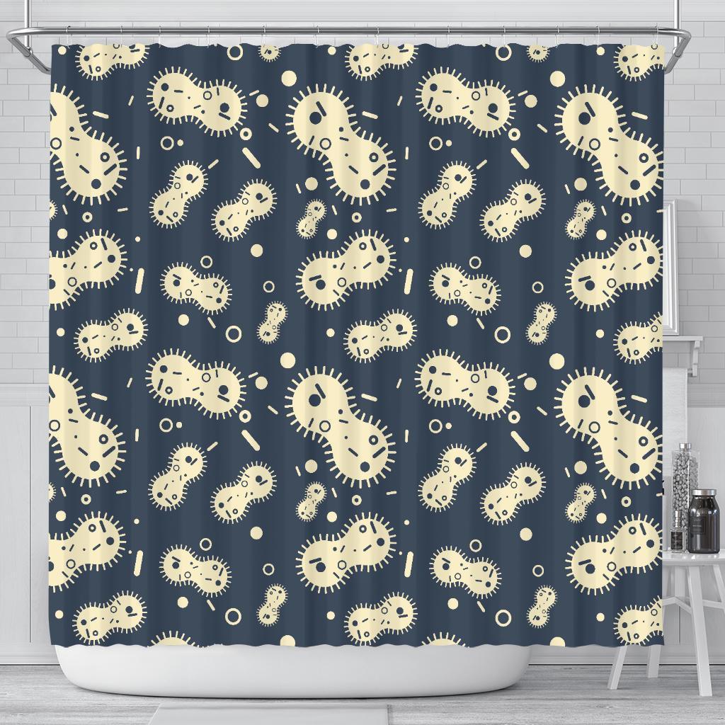 Virus Bacteria Print Pattern Bathroom Shower Curtain-grizzshop