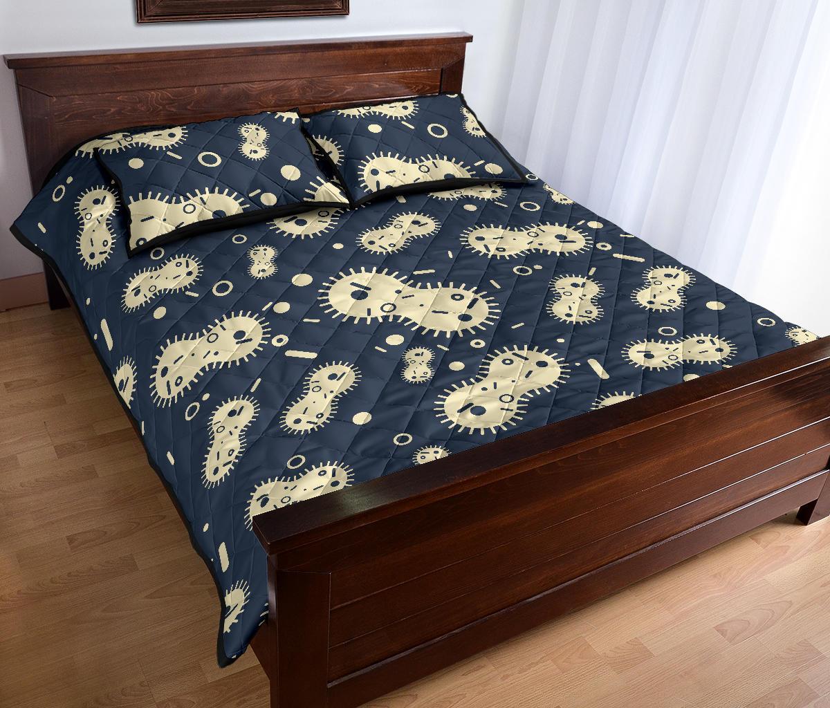 Virus Bacteria Print Pattern Bed Set Quilt-grizzshop