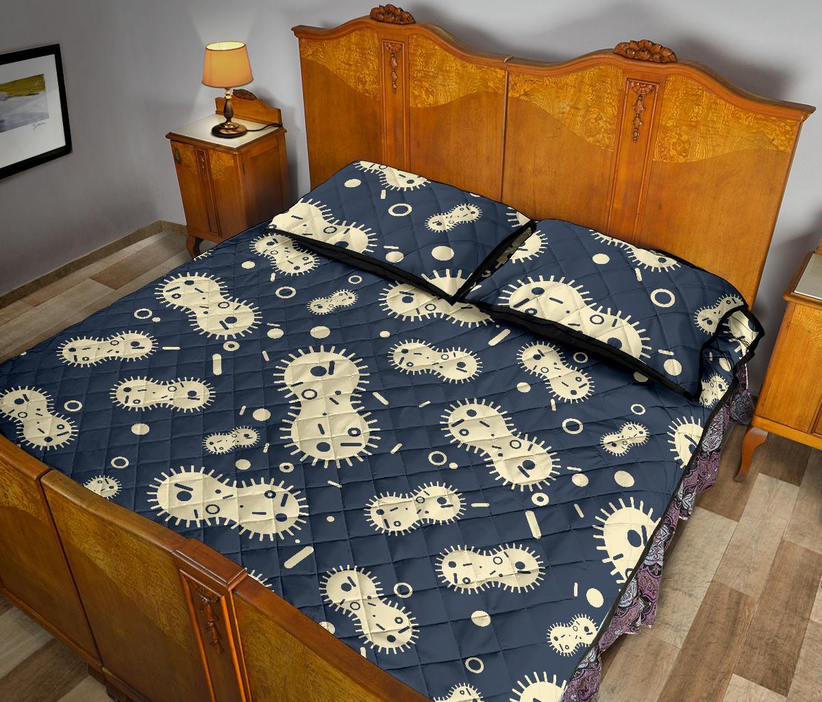 Virus Bacteria Print Pattern Bed Set Quilt-grizzshop