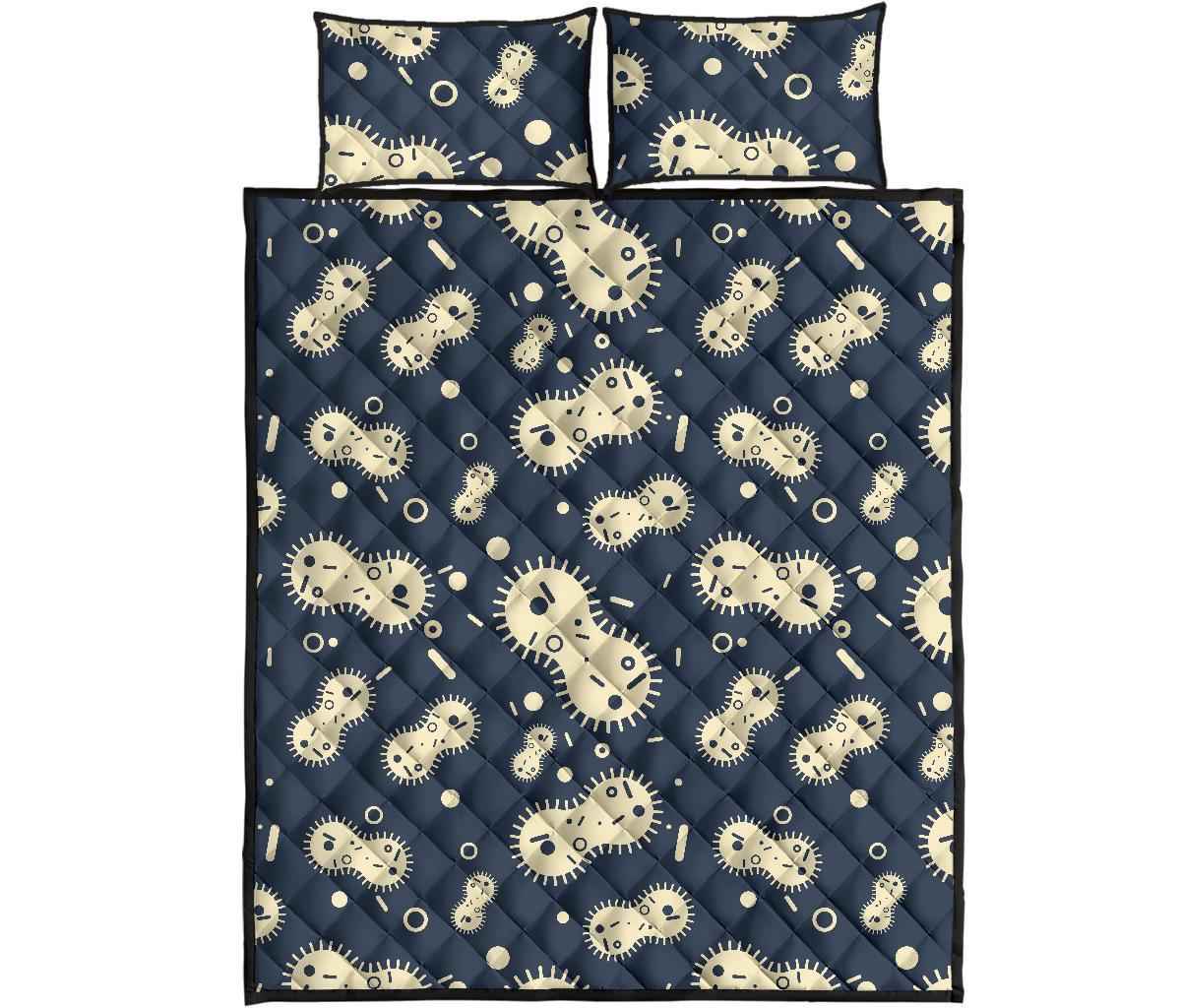 Virus Bacteria Print Pattern Bed Set Quilt-grizzshop