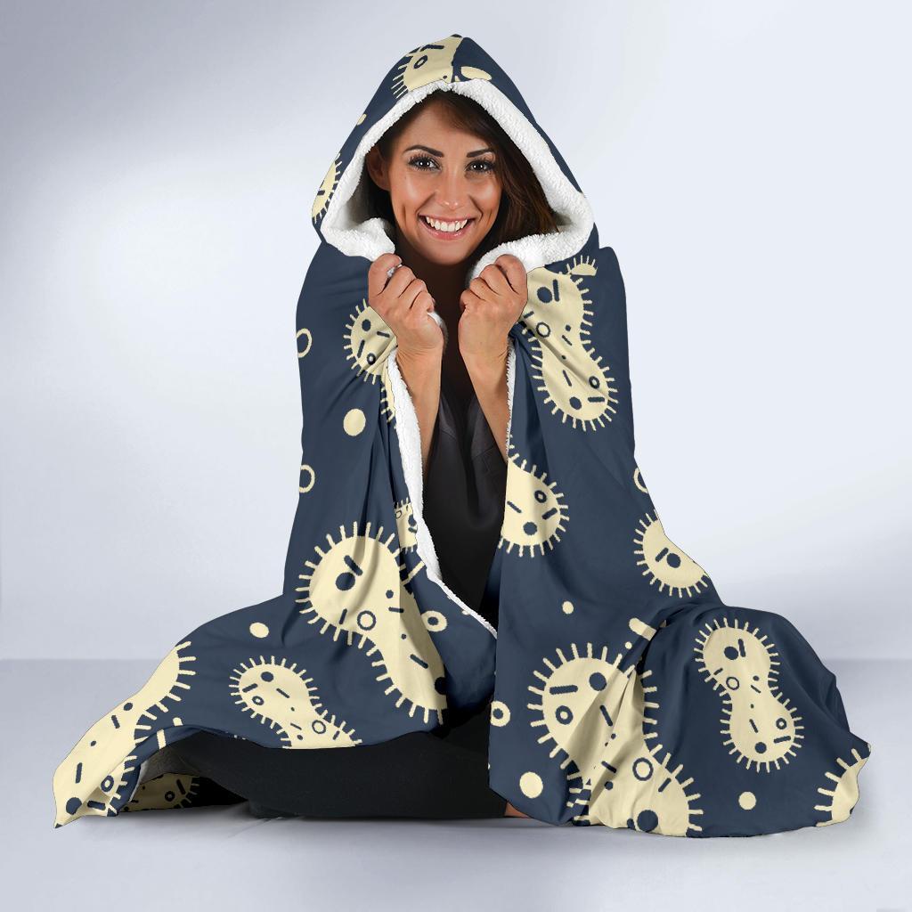 Virus Bacteria Print Pattern Hooded Blanket-grizzshop