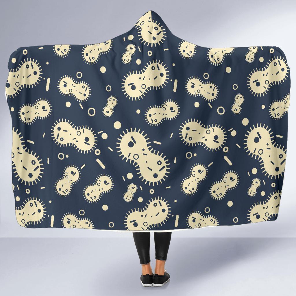 Virus Bacteria Print Pattern Hooded Blanket-grizzshop