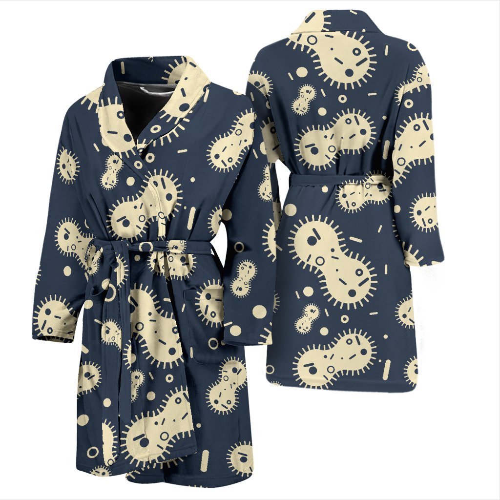Virus Bacteria Print Pattern Men Long Robe-grizzshop