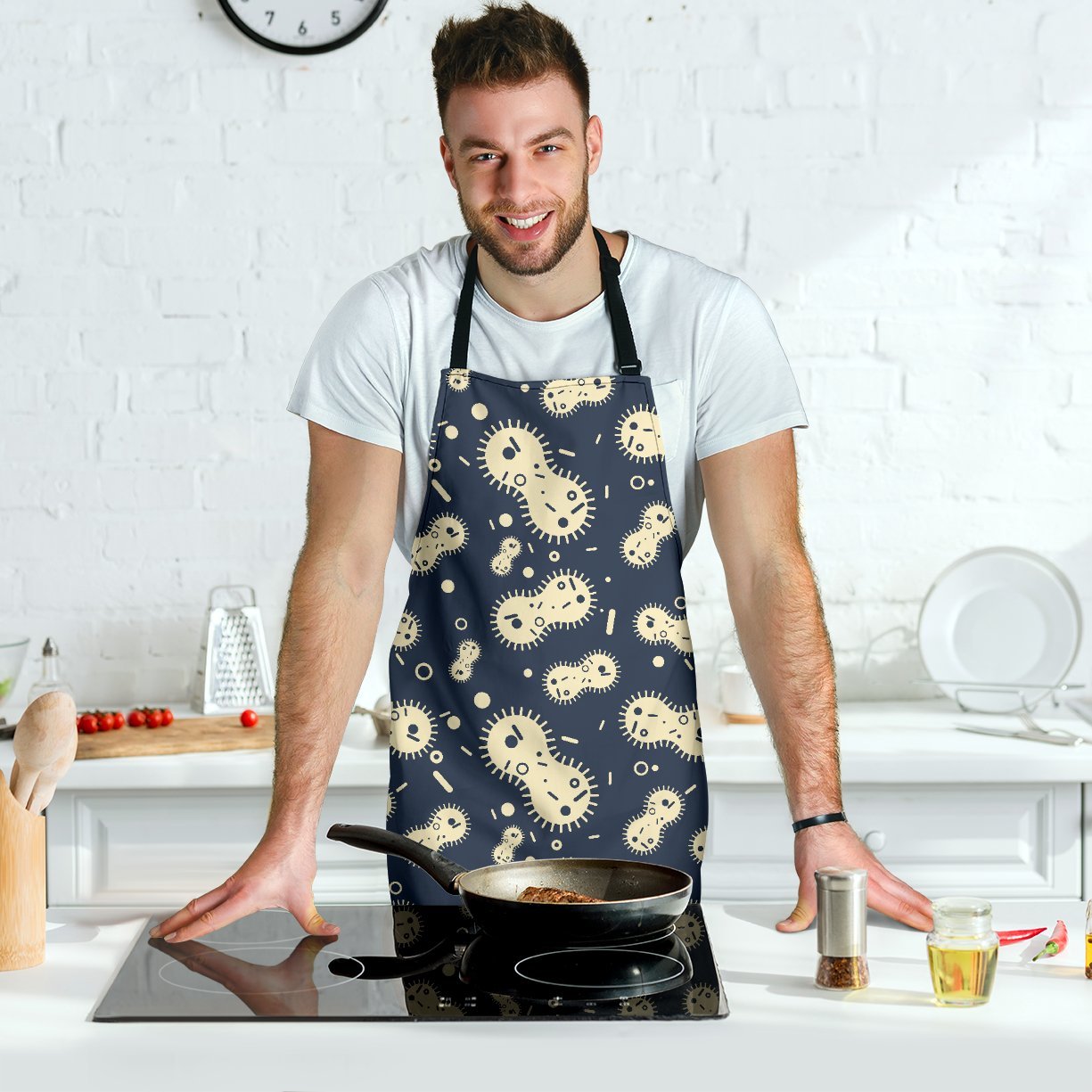 Virus Bacteria Print Pattern Men's Apron-grizzshop