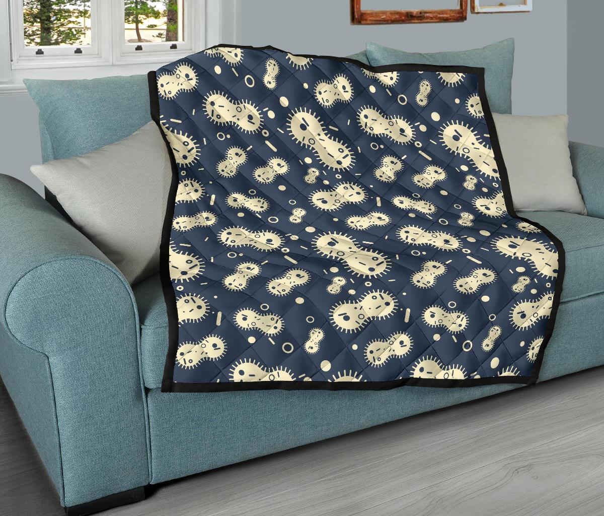 Virus Bacteria Print Pattern Quilt-grizzshop