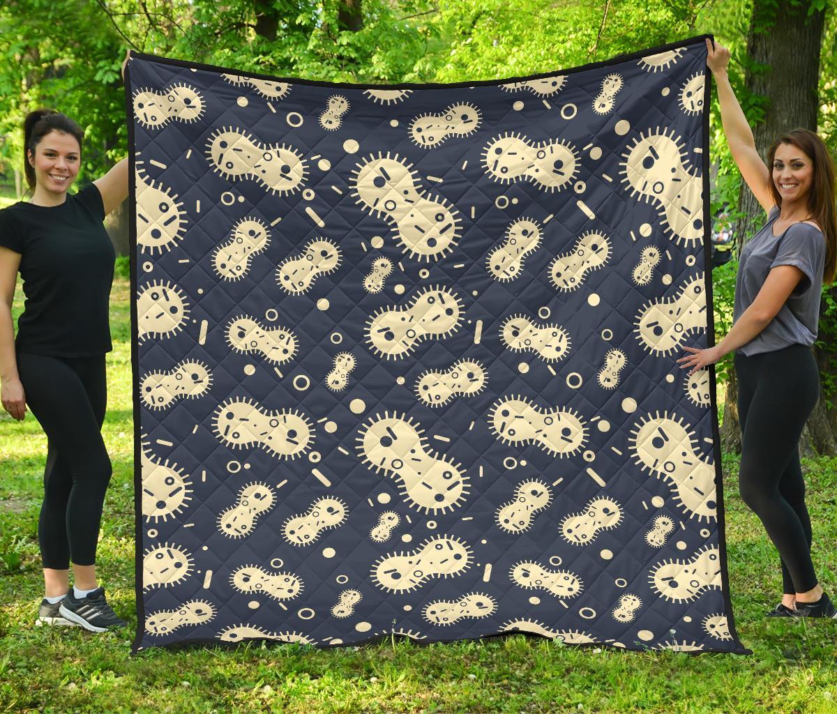 Virus Bacteria Print Pattern Quilt-grizzshop