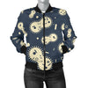 Virus Bacteria Print Pattern Women Casual Bomber Jacket-grizzshop