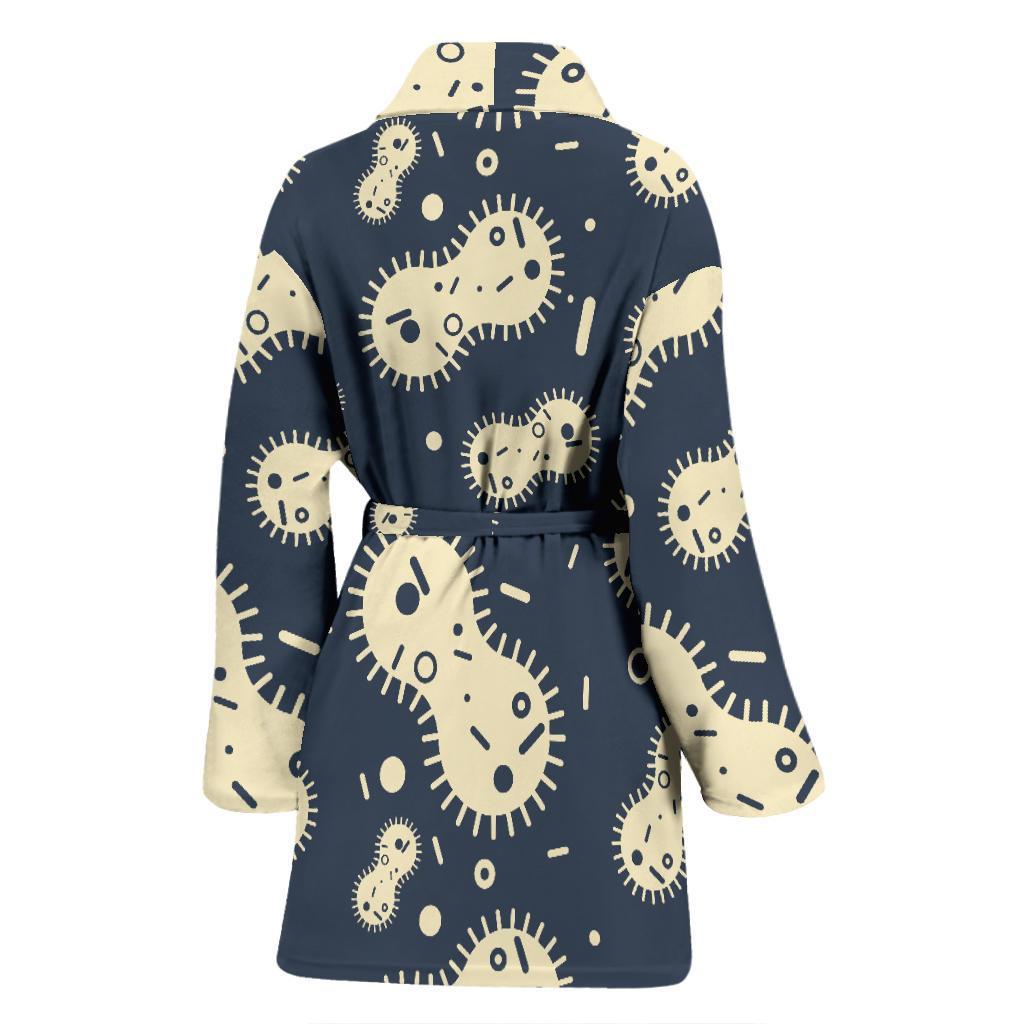 Virus Bacteria Print Pattern Women Long Robe-grizzshop