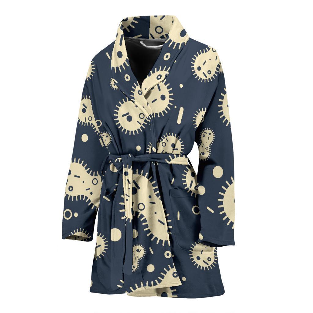 Virus Bacteria Print Pattern Women Long Robe-grizzshop